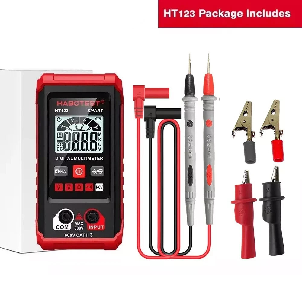 Digital Multimeter Voltmeter AC DC Volt Meter Ohmmeter Auto Range Tester w/Light