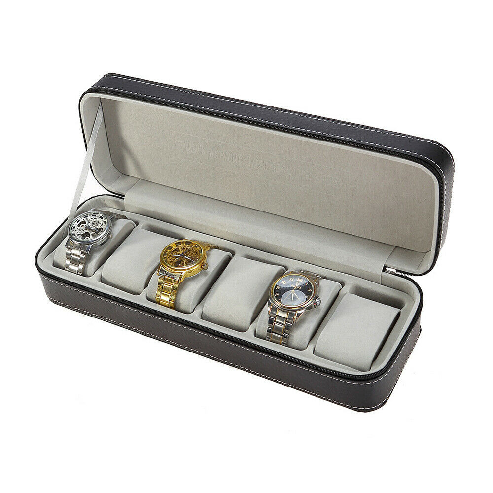 New Multiple Sizes Watch Display Case Storage Box Case | Leather Rounded Corner