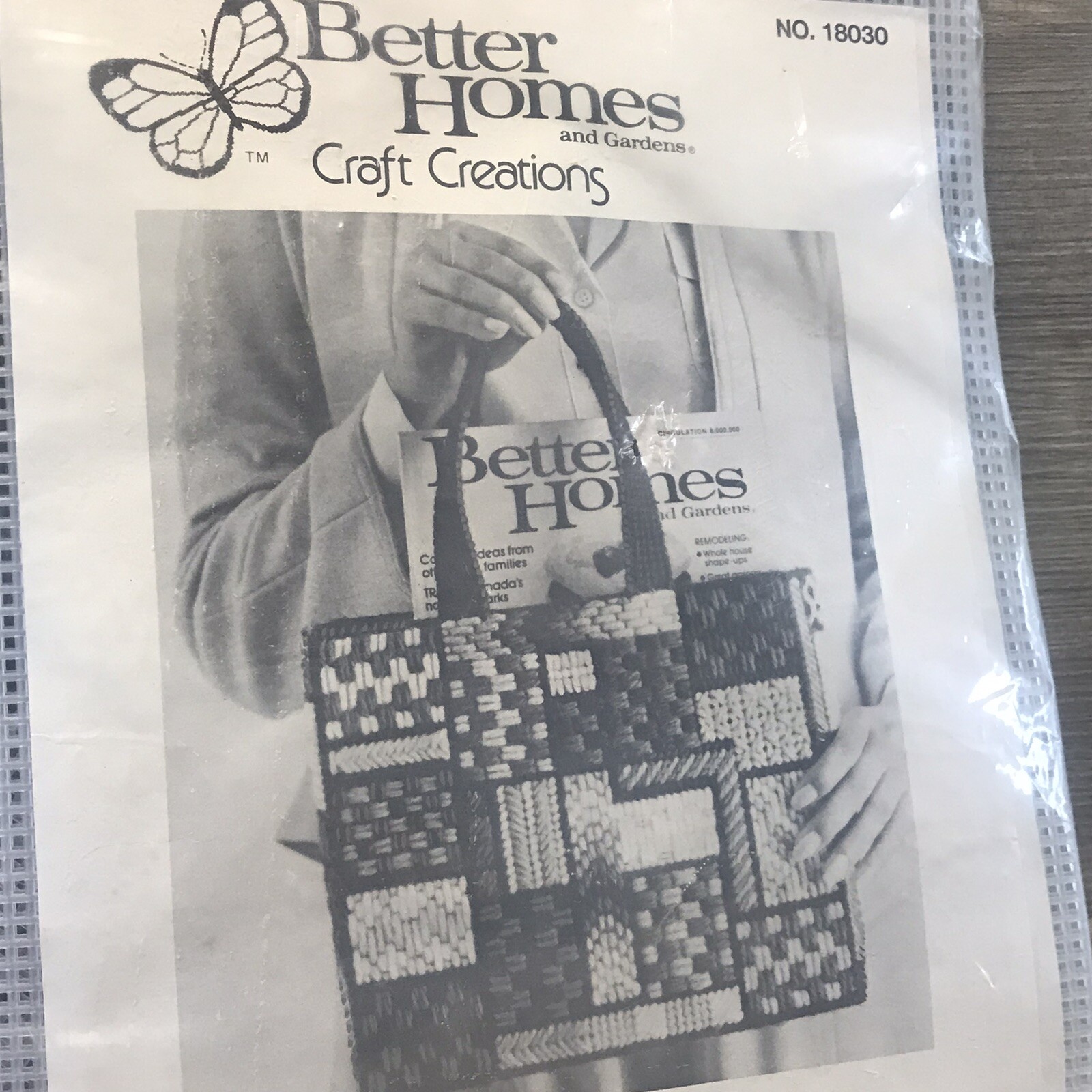 Vtg Needlecraft Better Homes & Gardens Craft Creations 9x10 Tote Bag/Purse(bin-s