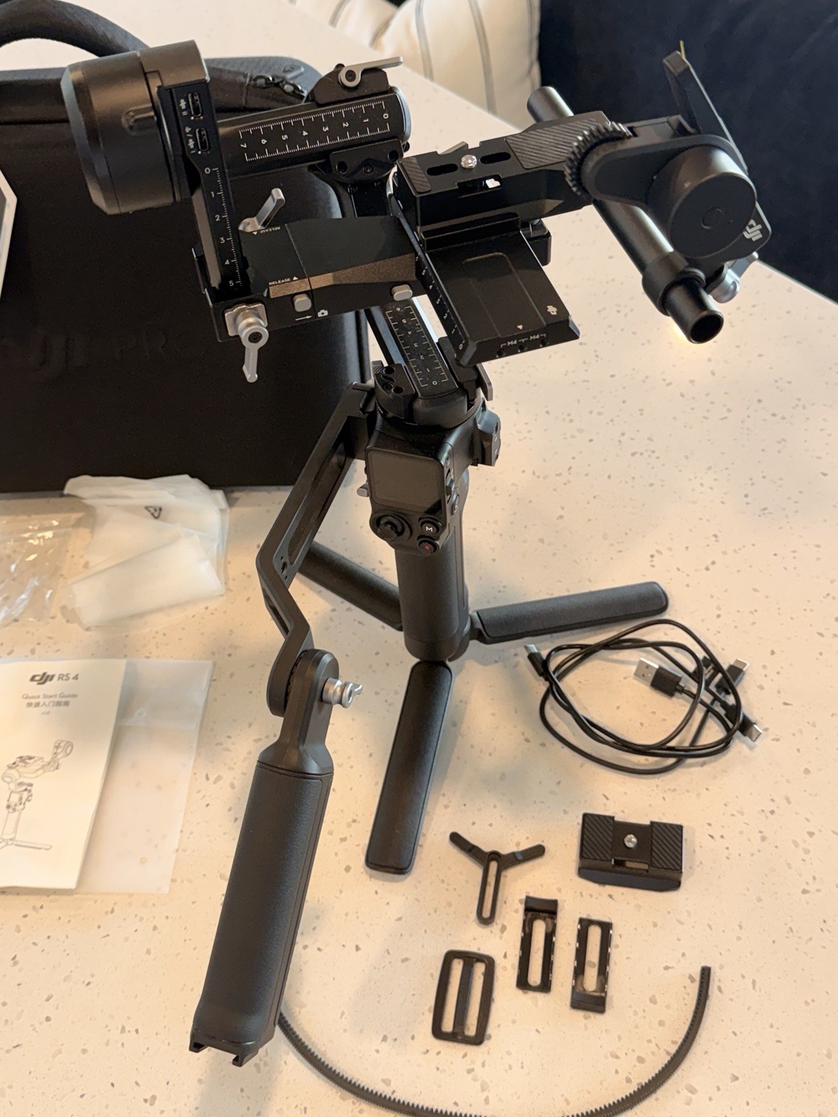 DJI RS 4 Gimbal Stabilizer for Camera w/ Case, Quick Release & Accessories