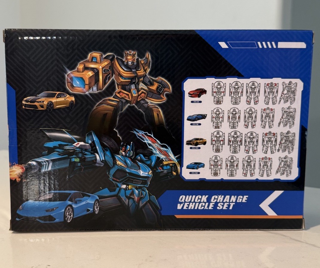 Robot Warriors 2 Pack Teal Robot/Car Transforming Robot Quick Change Vehicle Set