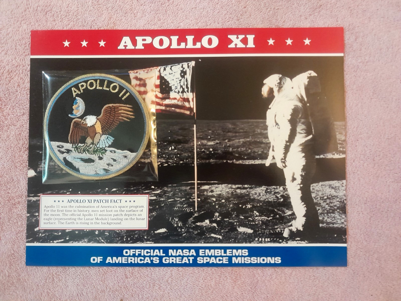 APOLLO 11 XI  OFFICIAL NASA EMBLEMS PATCHES  AMERICA GREAT SPACE MISSIONS
