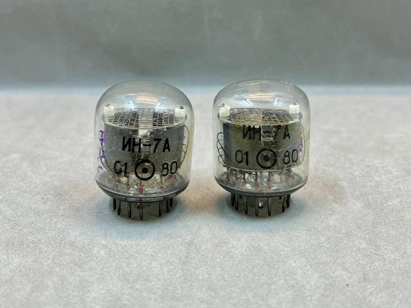 2 PCS IN-7(a,b) NEW NOS NIXIE VFD SYMBOLS SAME DATE