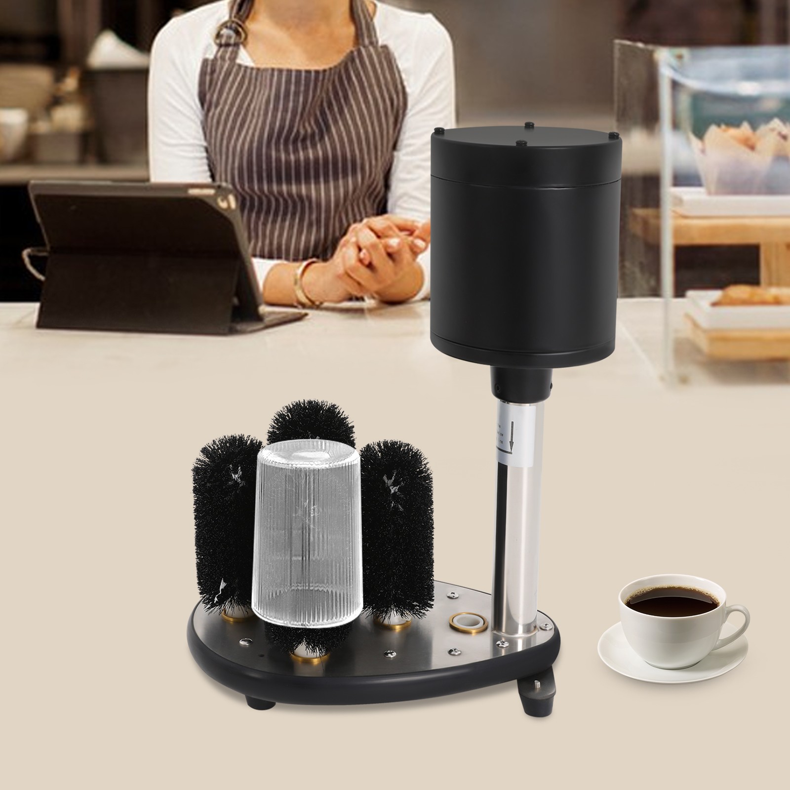 12.99*8.27*18.7in 5-Brush Electric Commercial Glass Wine Glass Cleaning Machine