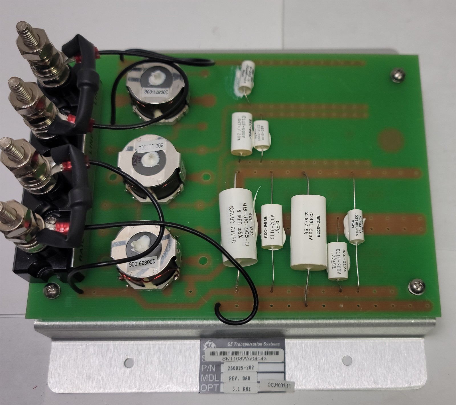 Alstom / GE 250029-202 / OCJ1031I11 / 200870-006 Rail to Line Module, 3.1 kHz