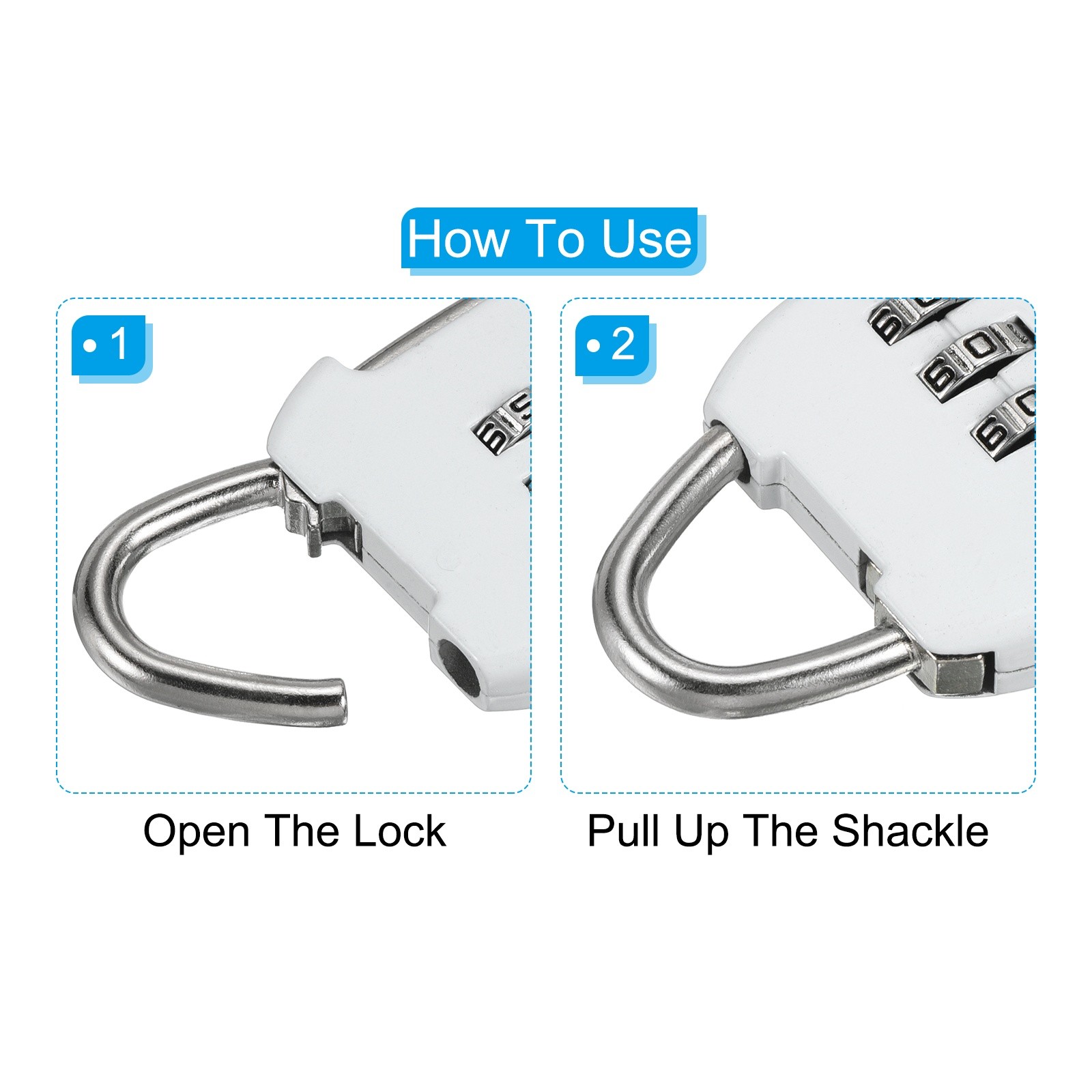 1Set 3Digit Combination Padlock Steel Security Cable 6.6ft Lock Clear