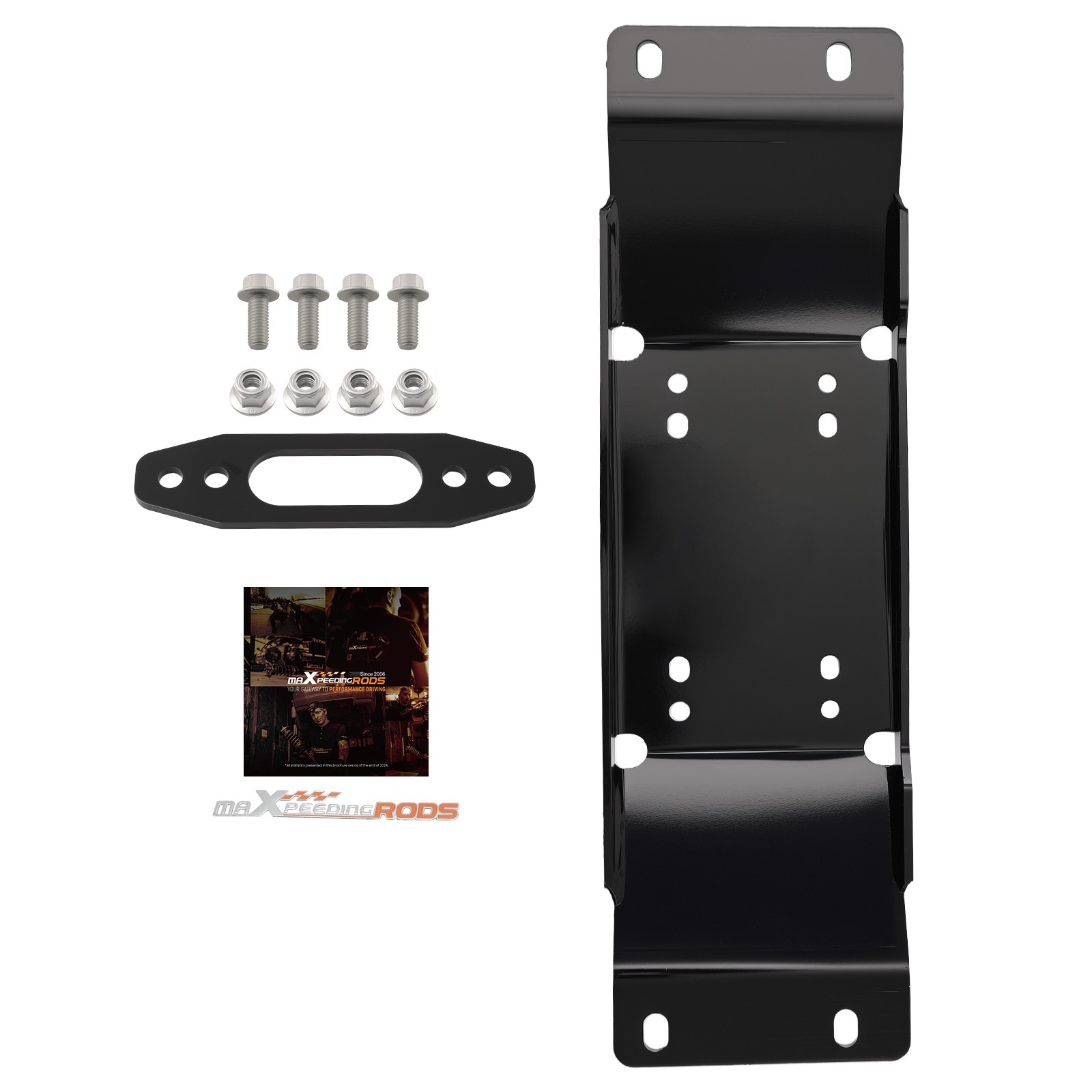 Black Winch Mount Kit for Polaris Ranger Sportman 570/Crew 2022-2025