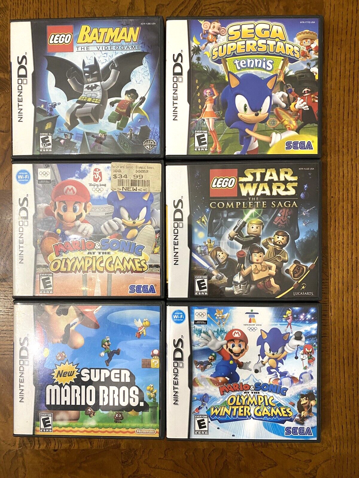6 Nintendo DS Cases & Manuals No Games Super Mario Olympic Games Sonic Star Wars