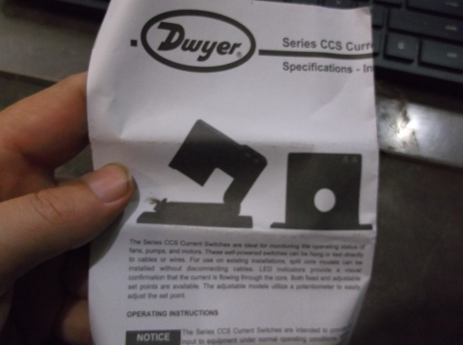 NEW IN PKG DWYER CCS-211150 AC CURRENT SWITCH (WL10-3)