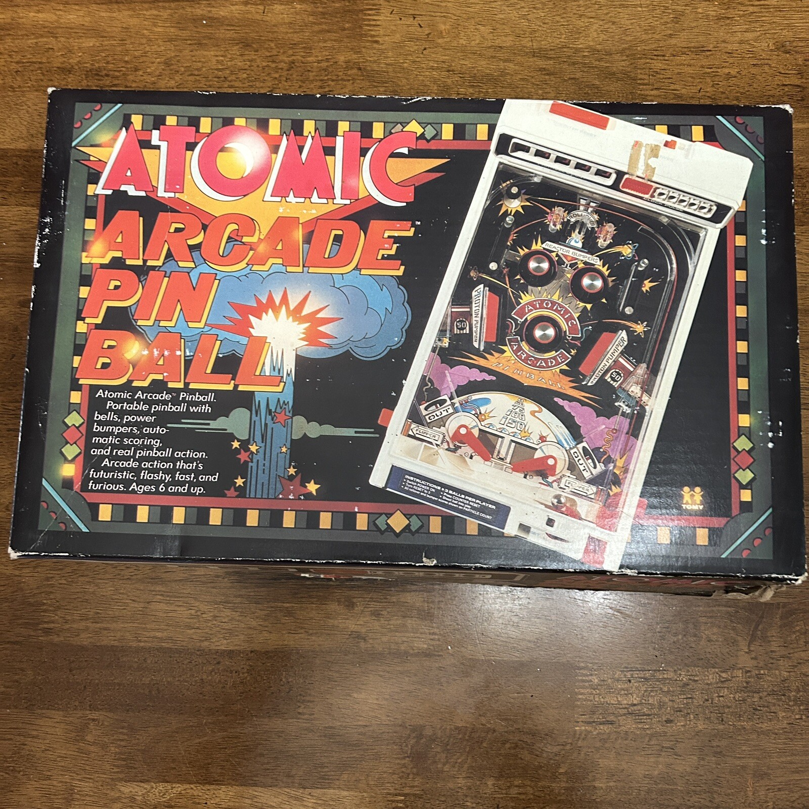 Vintage 1979 TOMY Atomic Arcade Tabletop Pinball Machine FOR PARTS/Repair