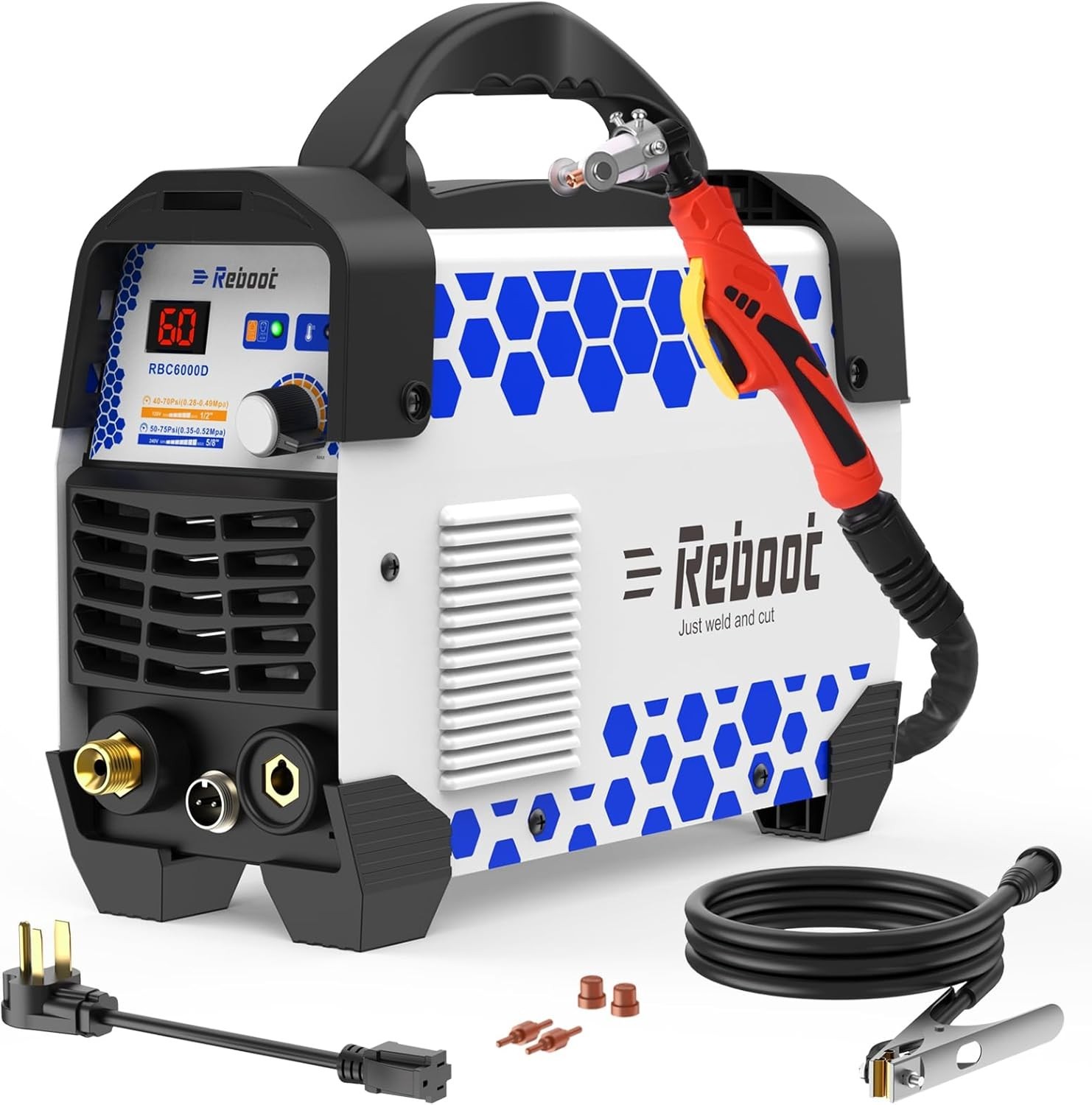 60A Plasma Cutter Dual Voltage 120V/240V 1/2 Clean Cut IGBT Inverter Portable...