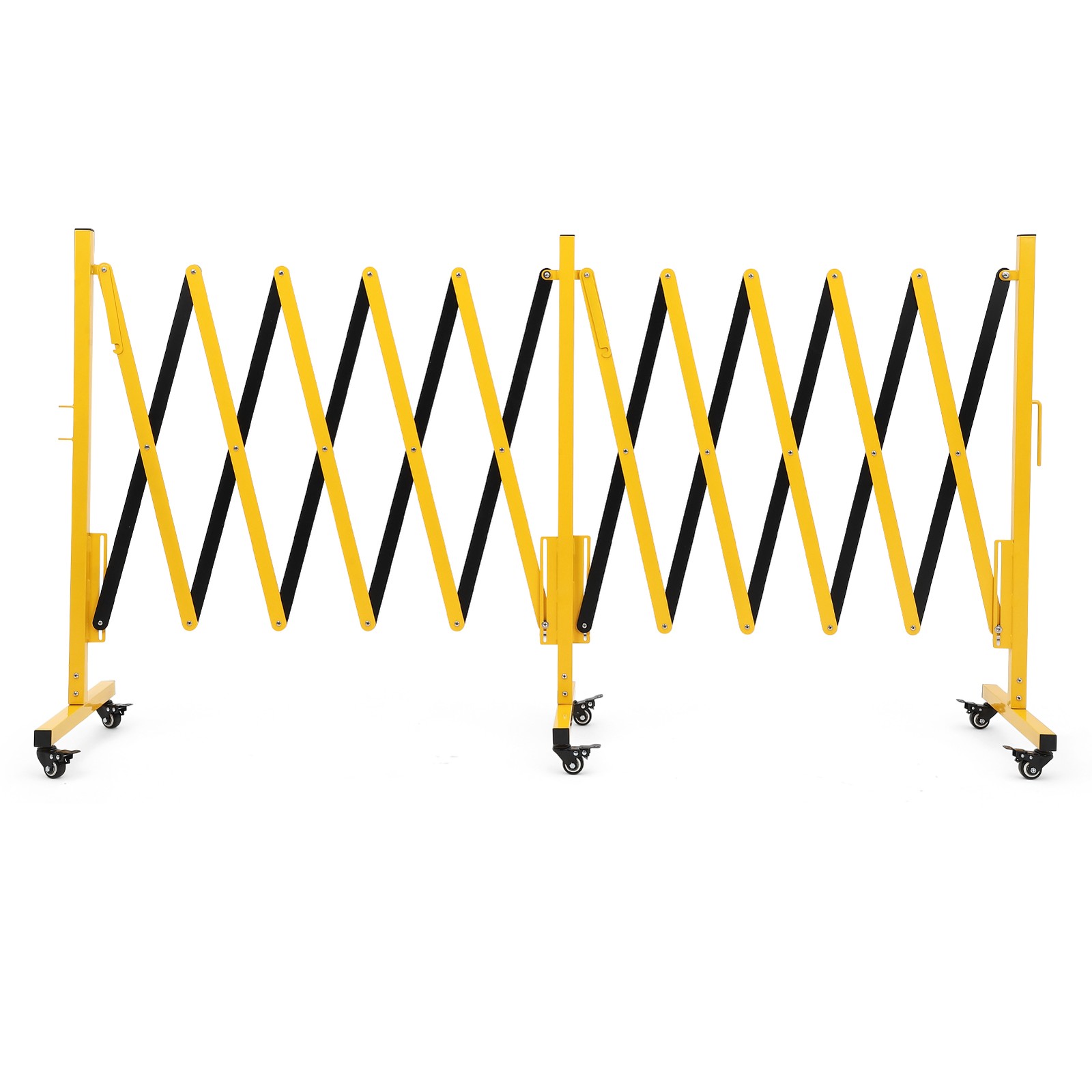 16ft Retractable Metal Barricade Gate, Mobile Temporary Safety & Traffic Control
