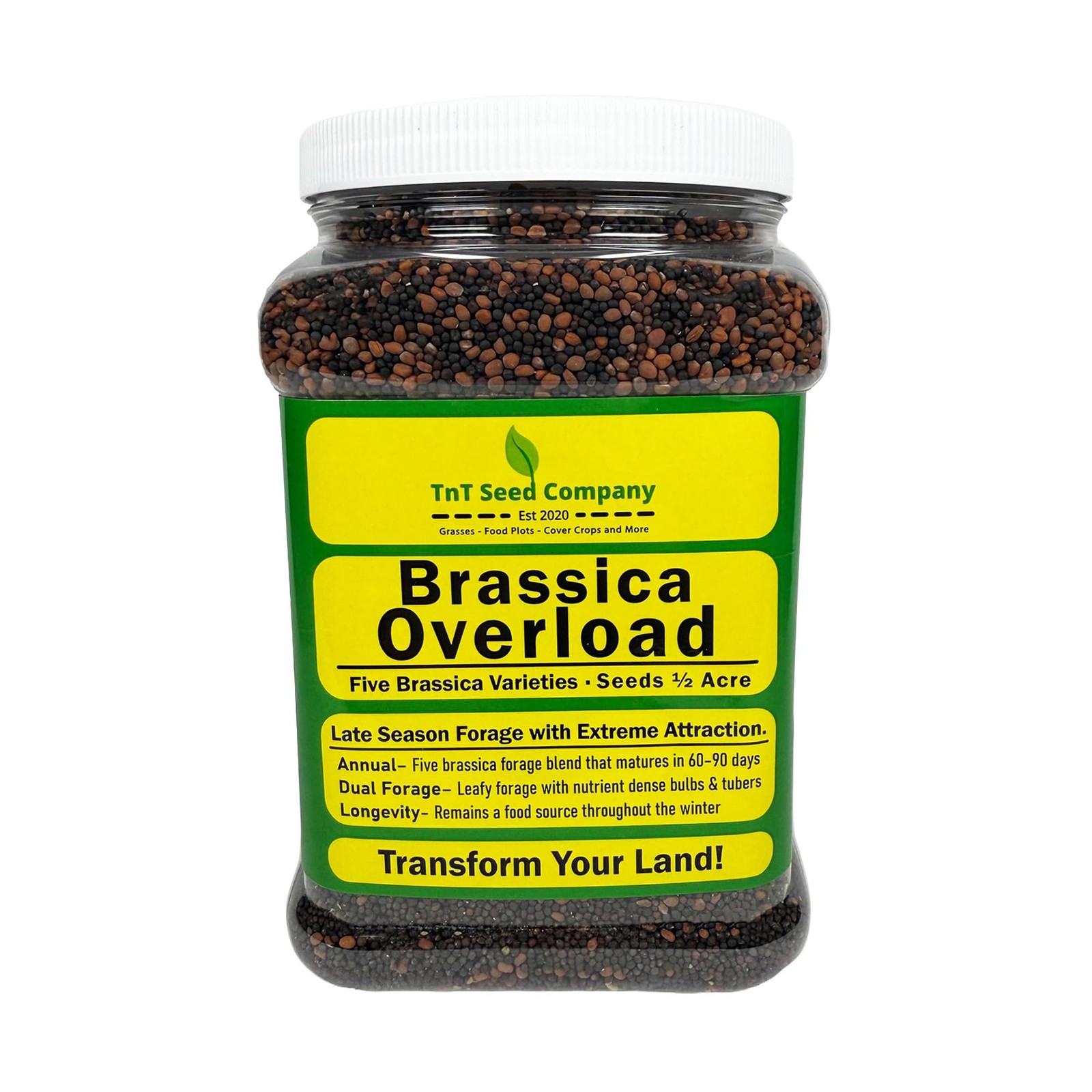 TNT Seed Company Brassica Overload Deer Food Plot Seed Mix, 1/2 Acre, Cold Ha...