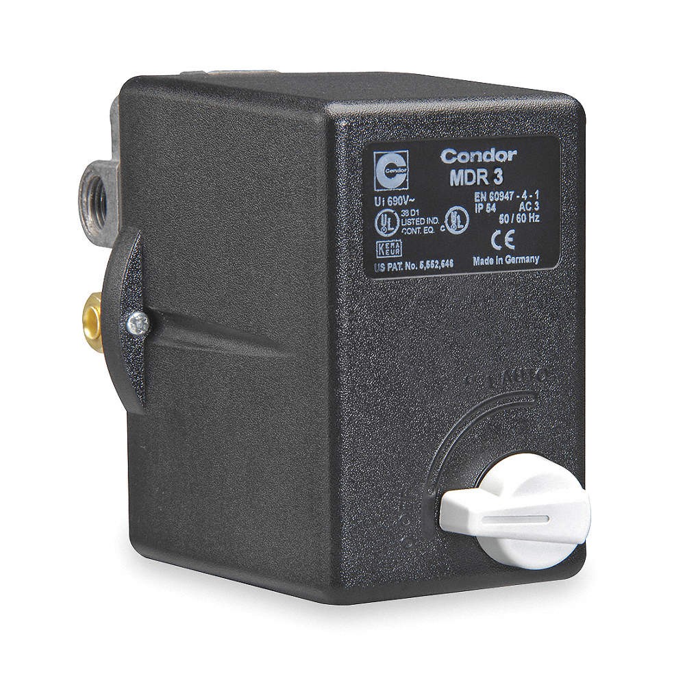 CONDOR USA, INC 31QG3EXX PressureSwitch,Auto/Off,3PST,45-160psi 3FWG6