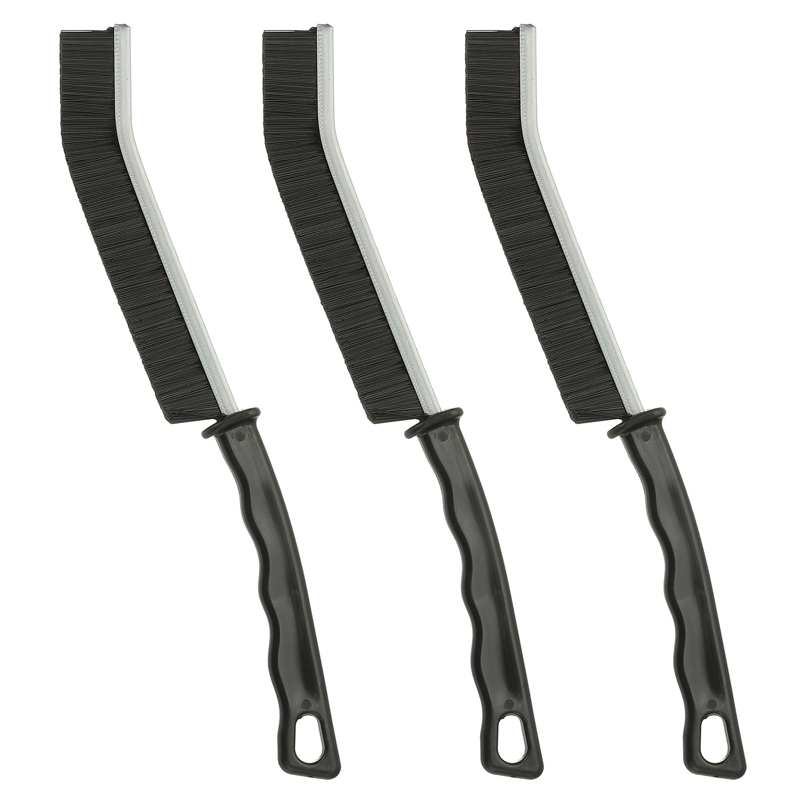 3 Pcs Hard Bristle Crevice Cleaning Brush Gap Cleaning Brush Black