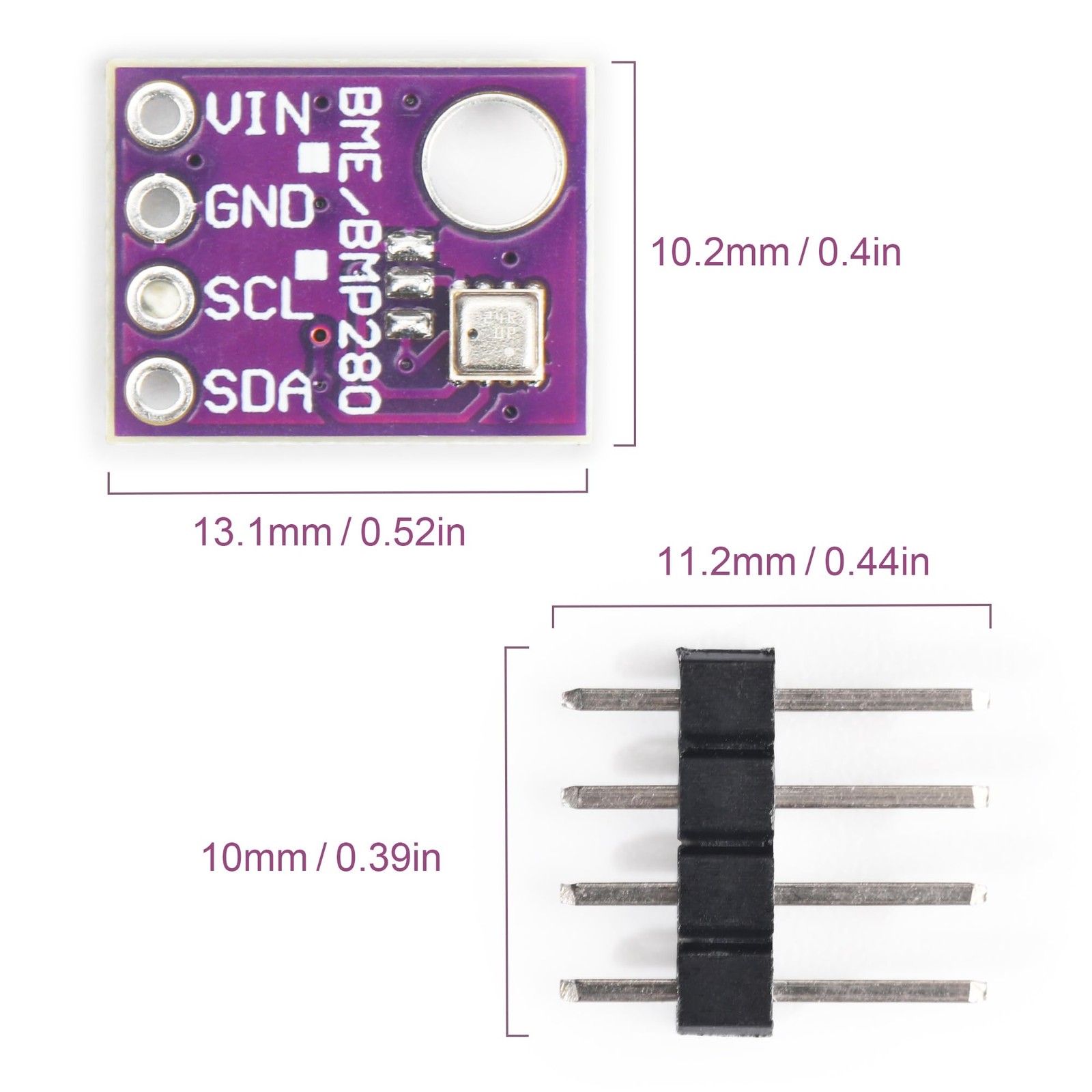 2 PCS BME280 5V Sensor Module Atmospheric Pressure Temp Humidity I2C