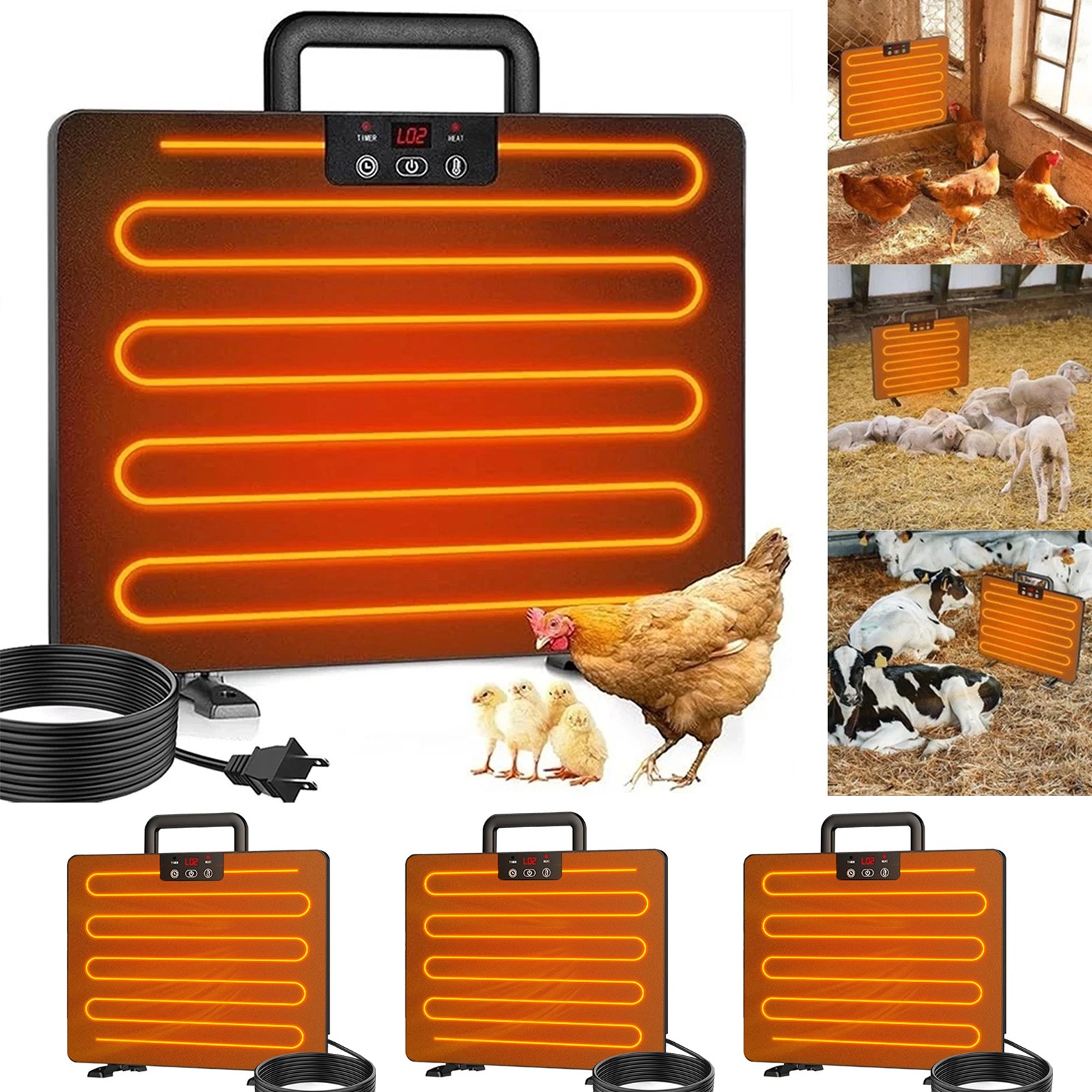 1-4X Chicken Coop Heater Safe Radiant Space Heat Energy Chick Pet Cat Dog Warmer