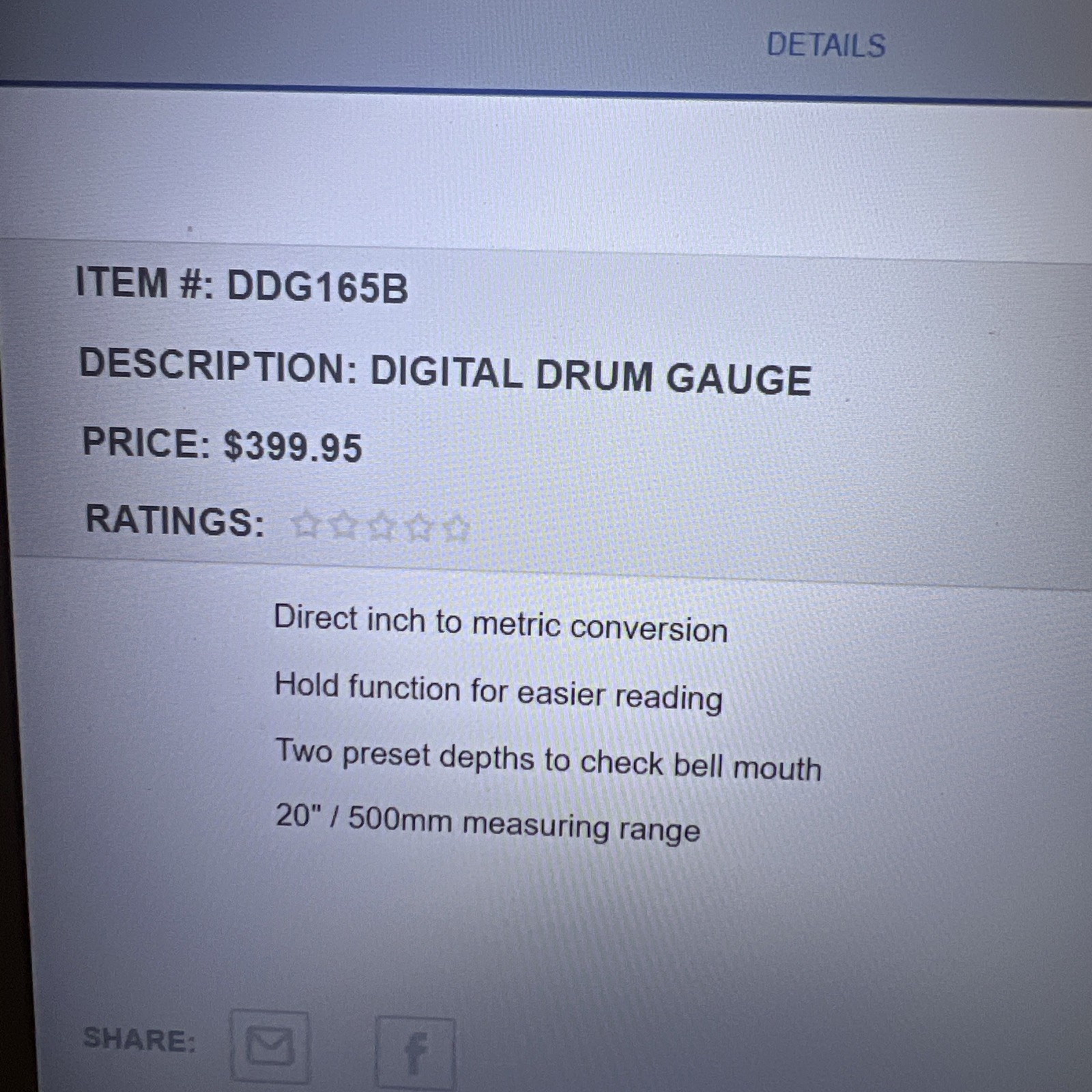 Matco Tools Digital Drum Gauge