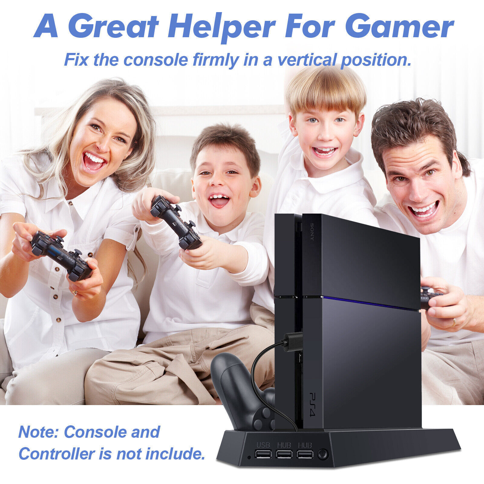 PS4 Cooling Station Vertical Stand 2 Controller Charging Dock For PlayStation 4