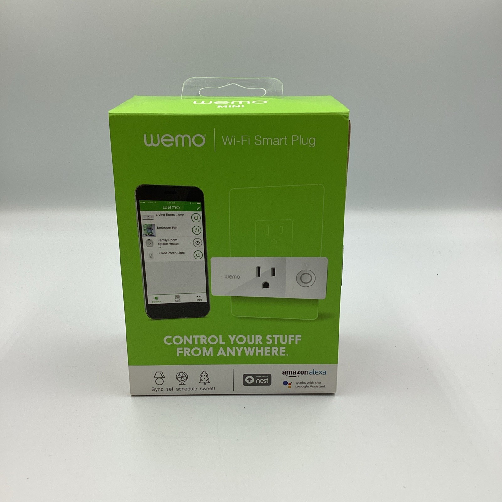 WeMo F7C063 WiFi Smart Plug with Alexa, Google Assistant, & Nest Systems