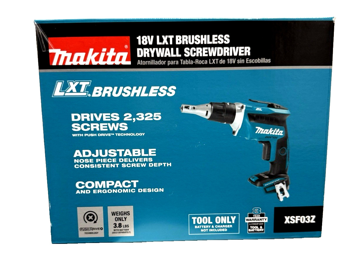 Makita (XSF03Z) 18V LXT Brushless Cordless 4,000 RPM Drywall Screwdriver.