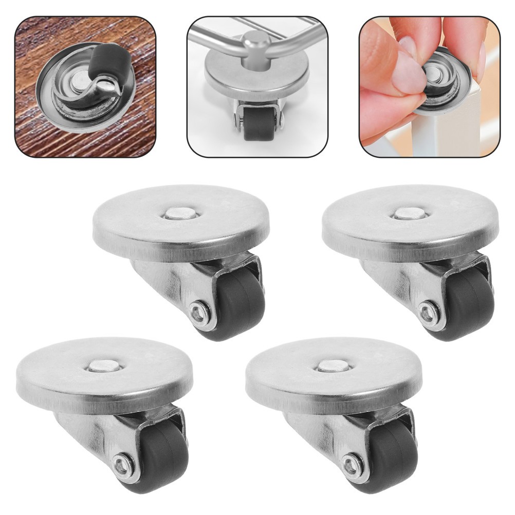 4 Pcs Adhesive Mini Caster Wheels Desk Chair Casters for Appliances