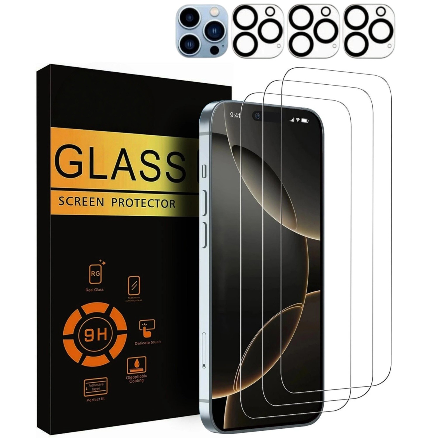Tempered Glass Screen Protector For iPhone 17 16 15 14 13 12 11 Pro Max X XS XR