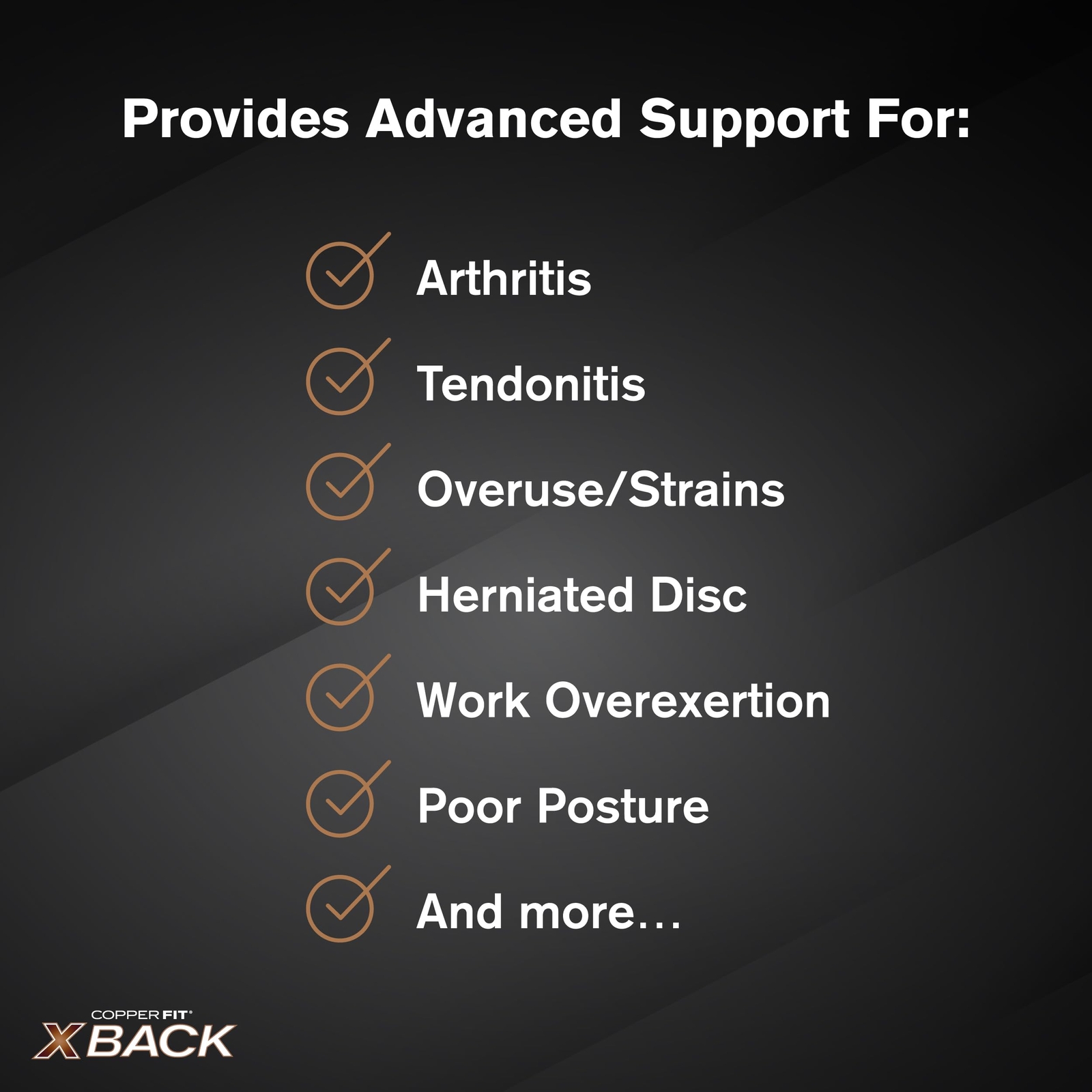 Copper Fit X-Back Brace for Lower Back Pain, Lumbar Support (2XL/3XL)