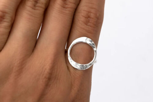 925 Sterling Silver Circle Ring, Band & Statement Ring Handmade Ring All Size