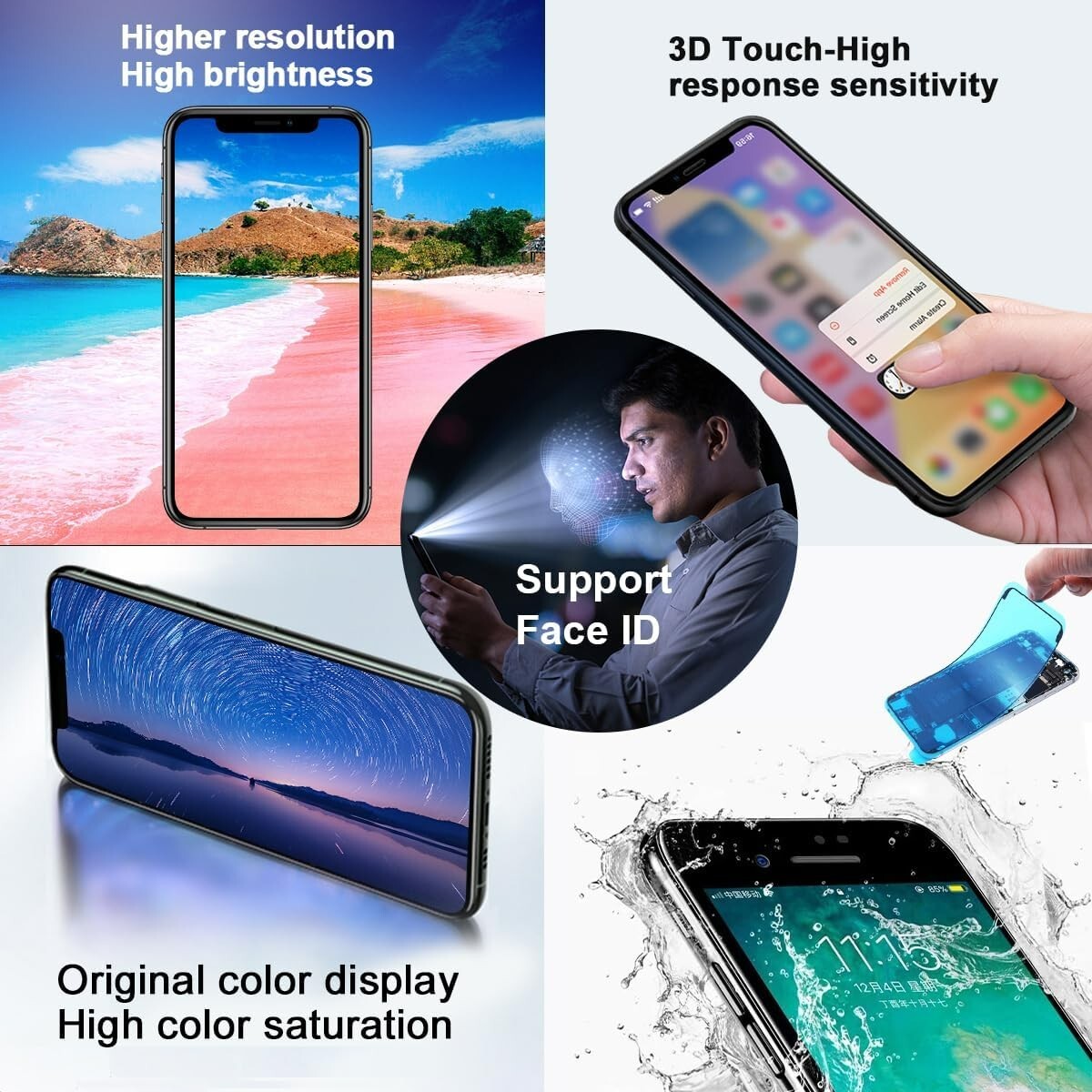 Screen Replacement For iPhone 15 Plus LCD COF FHD Display Digitizer Repair Kit