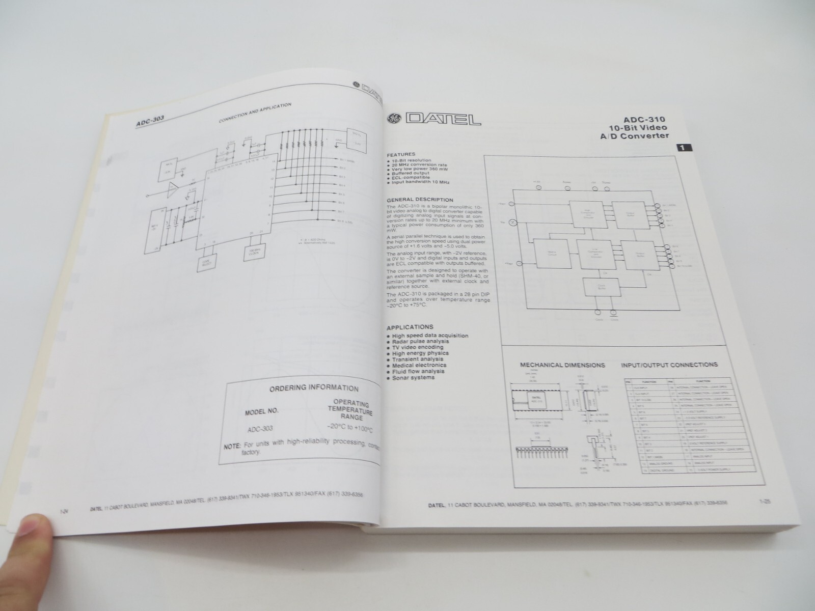 DATEL DATA CONVERSION COMPONENTS 1986 Electronic Catalog -