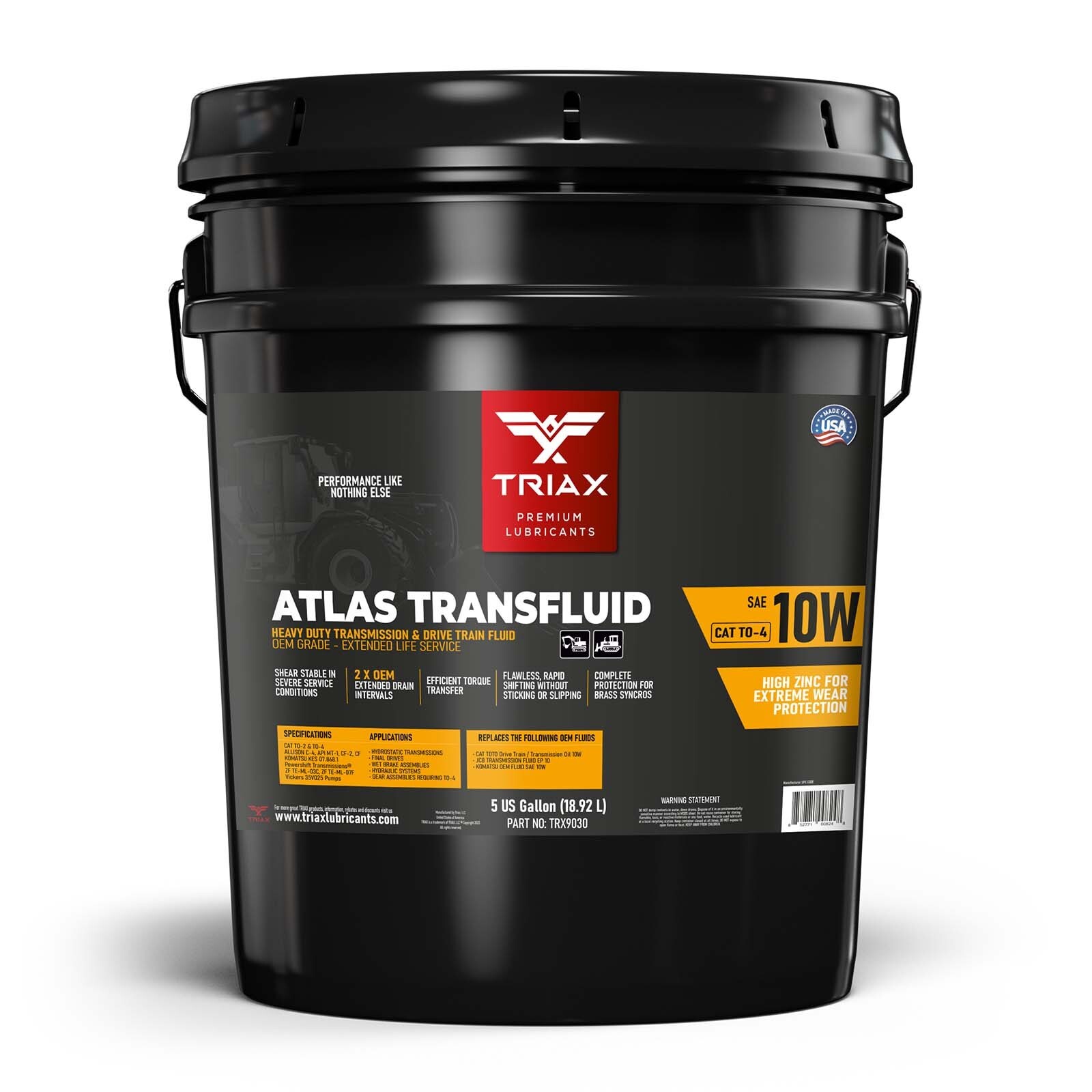 TRIAX Atlas Transfluid 10W CAT TO-4 HD Transmission/Drive Train Fluid (5 Gallon)