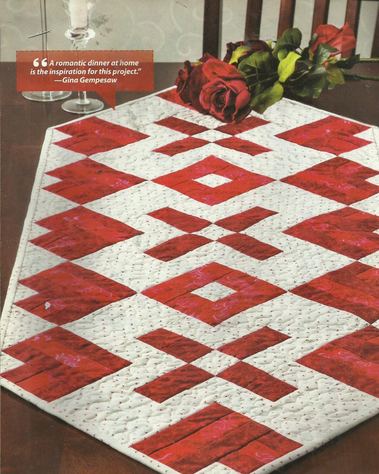 E0395 HEARTS OF FIRE RUNNER QUILT PATTERN/INSTRUCTIONS