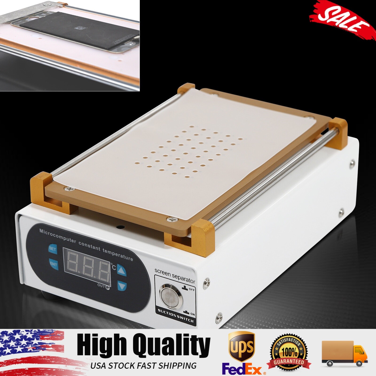 LCD Screen Separator Machine Phone Heating Plate Glass Removal Repair Device New