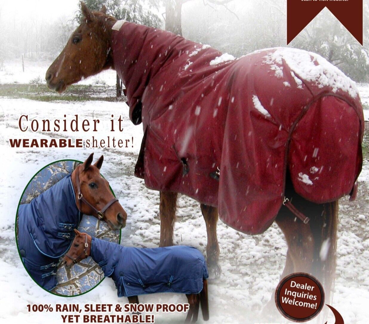Supreme Winter Turnout Horse Blanket With Neck Cover 74" - FREE SHIPPING
