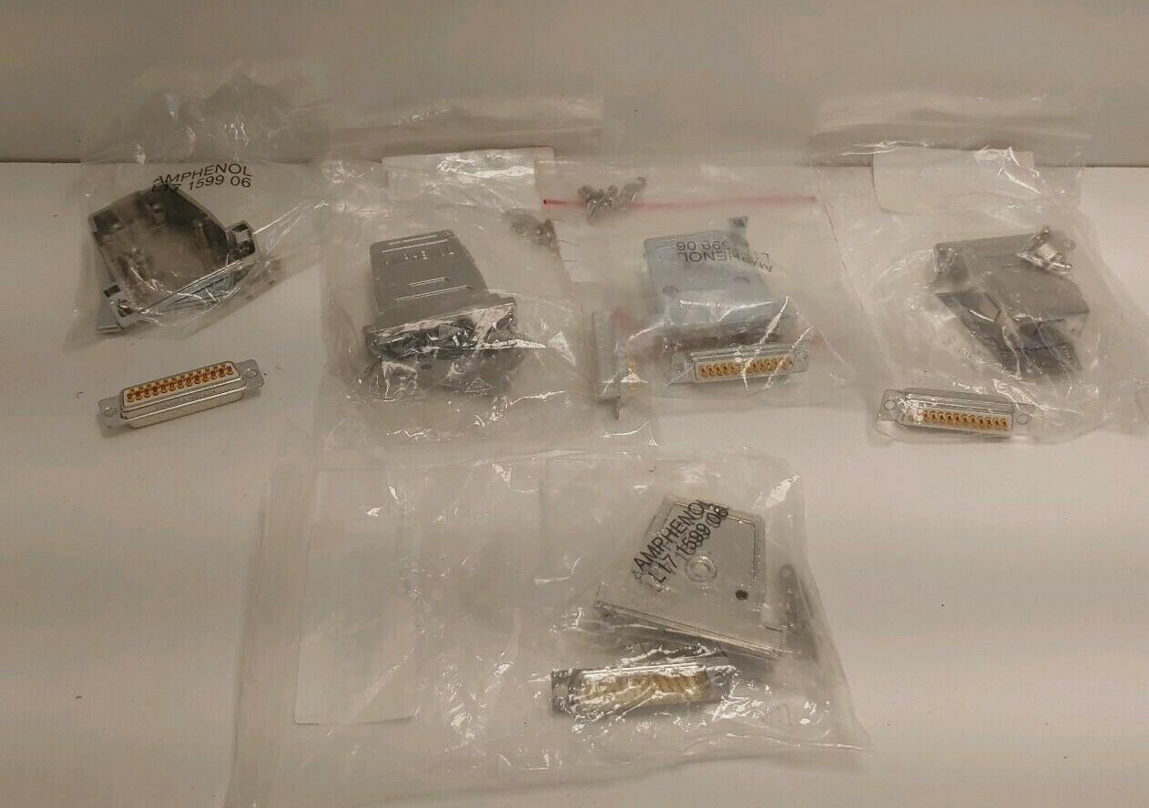 LOT OF (5) NEW OLD STOCK! AMPHENOL D-SUB BACKSHELL CONNECTORS L17-1599-06