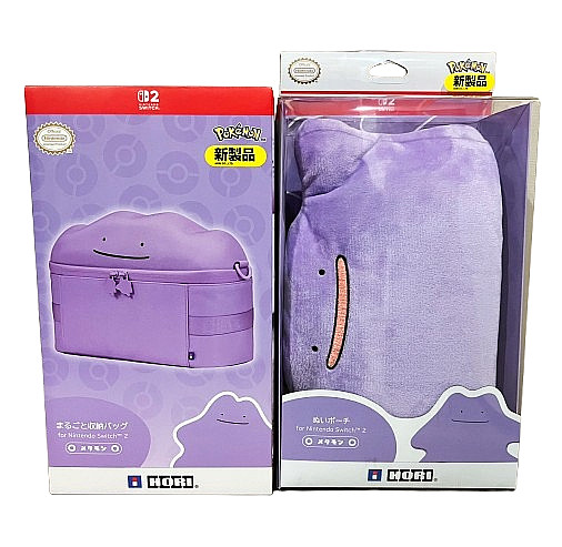 HORI Ditto Plush Pouch & Storage Bag 2-Piece Set Nintendo Switch 2 Pokémon Case