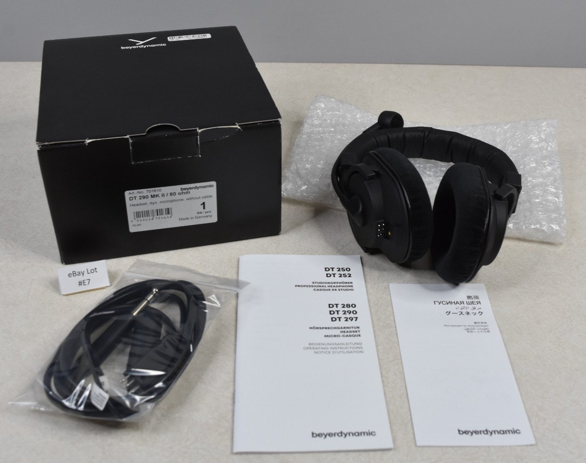 (Lot E7) Beyerdynamic DT 290 MK II / 80 ohm Headset with Dynamic Microphone
