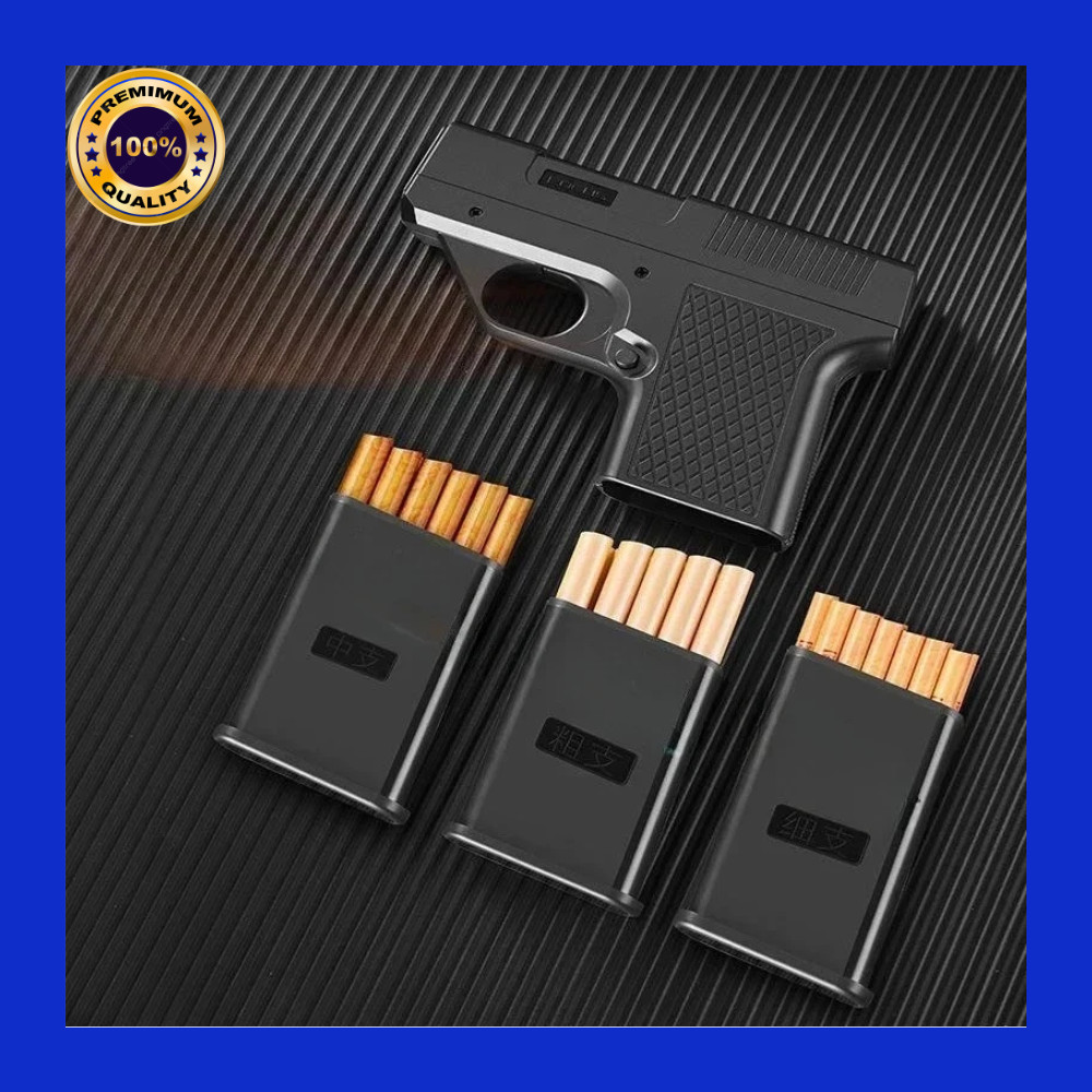 2026 New Clip Gun Type Butane Gas Lighter Three Capacity Cigarette Holder Windpr