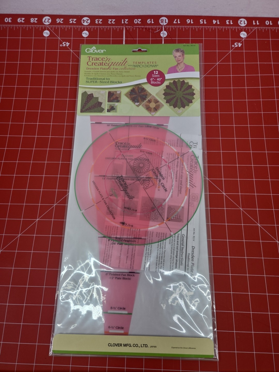 Clover Trace n Create Quilt Templates Dresden Plate and Fan #9514 Zieman Sealed