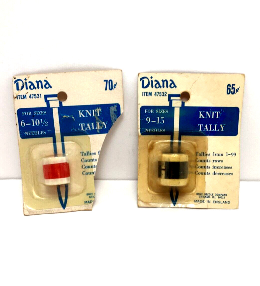 Boye Needle Company 2 of Diana Knit Tally #47531 6-10 1/2" #47532 9-15" NOS