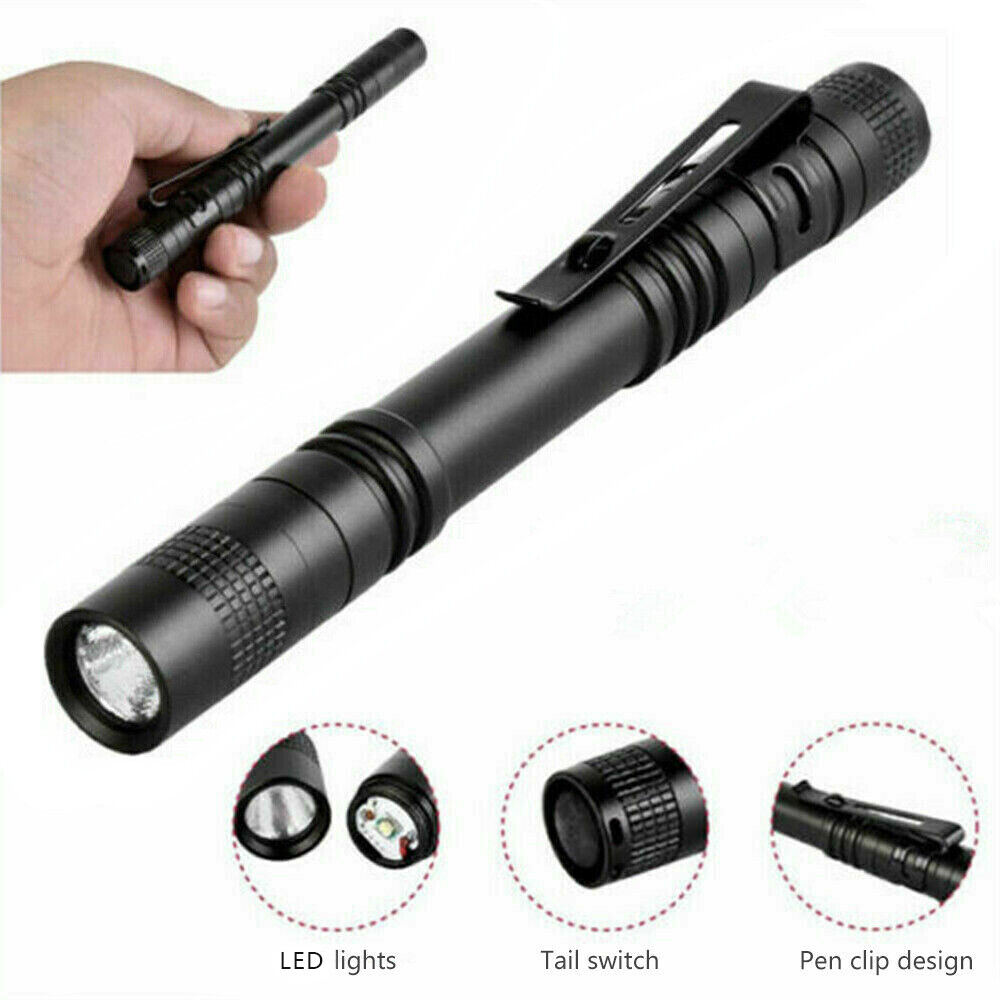 2PCS Mini Small Torch Super Bright LED Flashlight Penlight with Clip Pocket