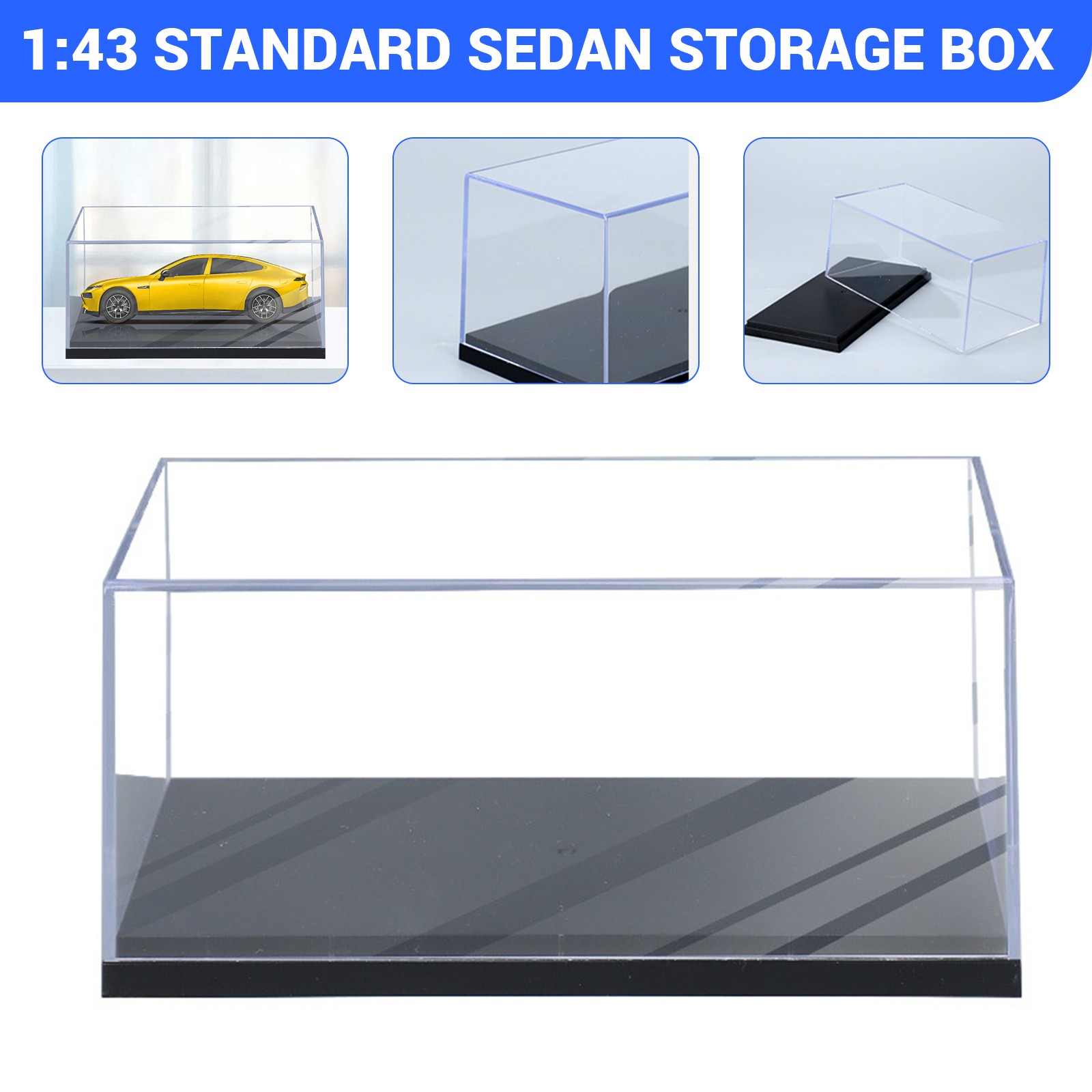 15*7.7*6.4cm Acrylic Display Case Storage Box For 1:43 Scale Diecast Model Cars