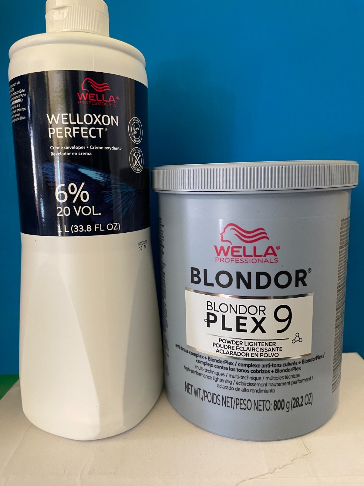 (2 Pack) Wella Blondor Plex9 Lightener & Wella Cream Developer Duo(Choose) New