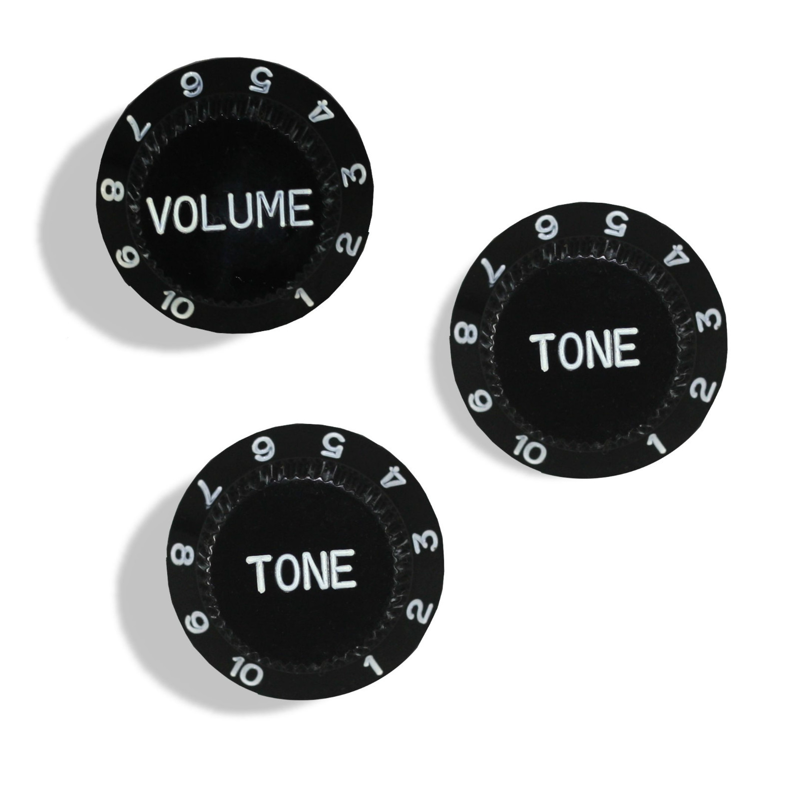 Knob Hat S Style Plastic Black 1 Volume 2 Tone White Letter 0811294BK-1V2T