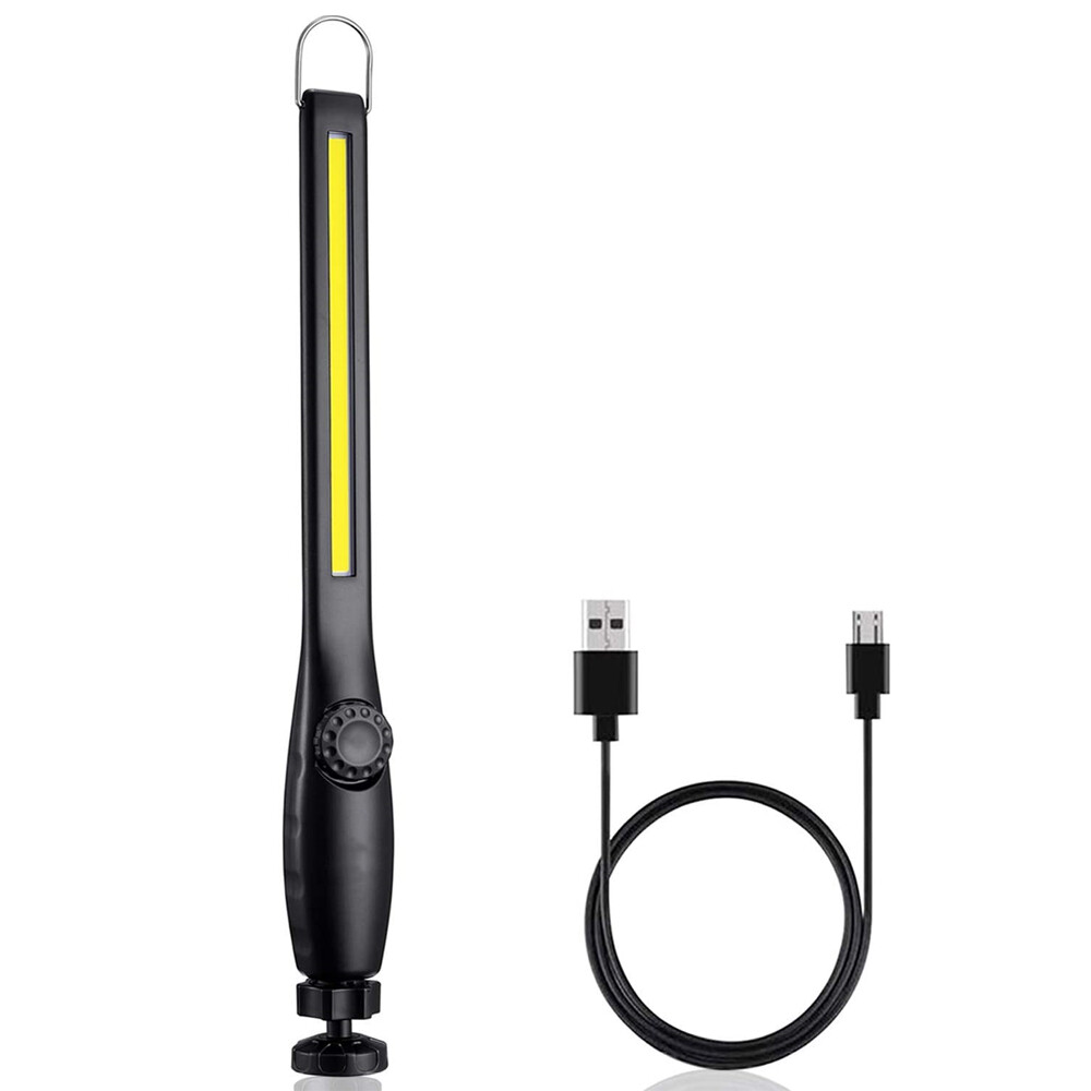 2PCS Ultra Thin COB LED Work Light Mechanic Flashlight Magnetic Base+USB Cable