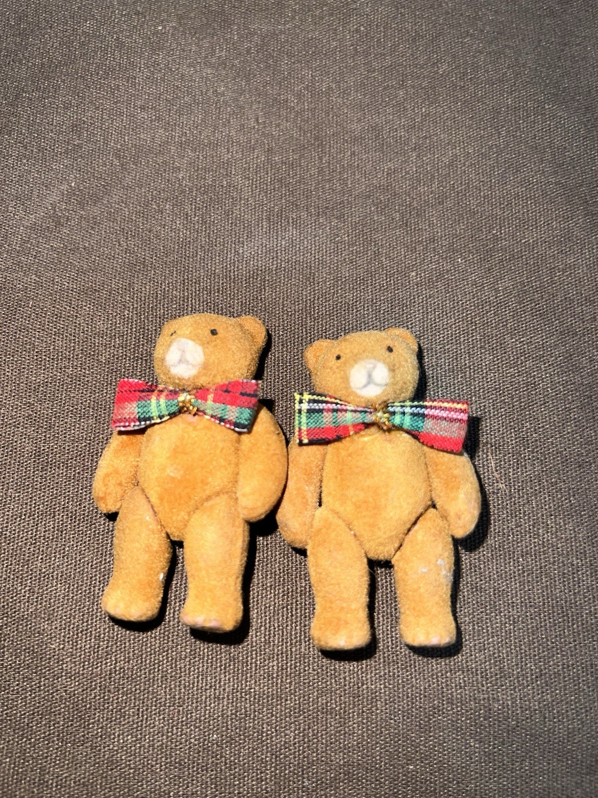 Set Of 2 Flocked Christmas Teddies