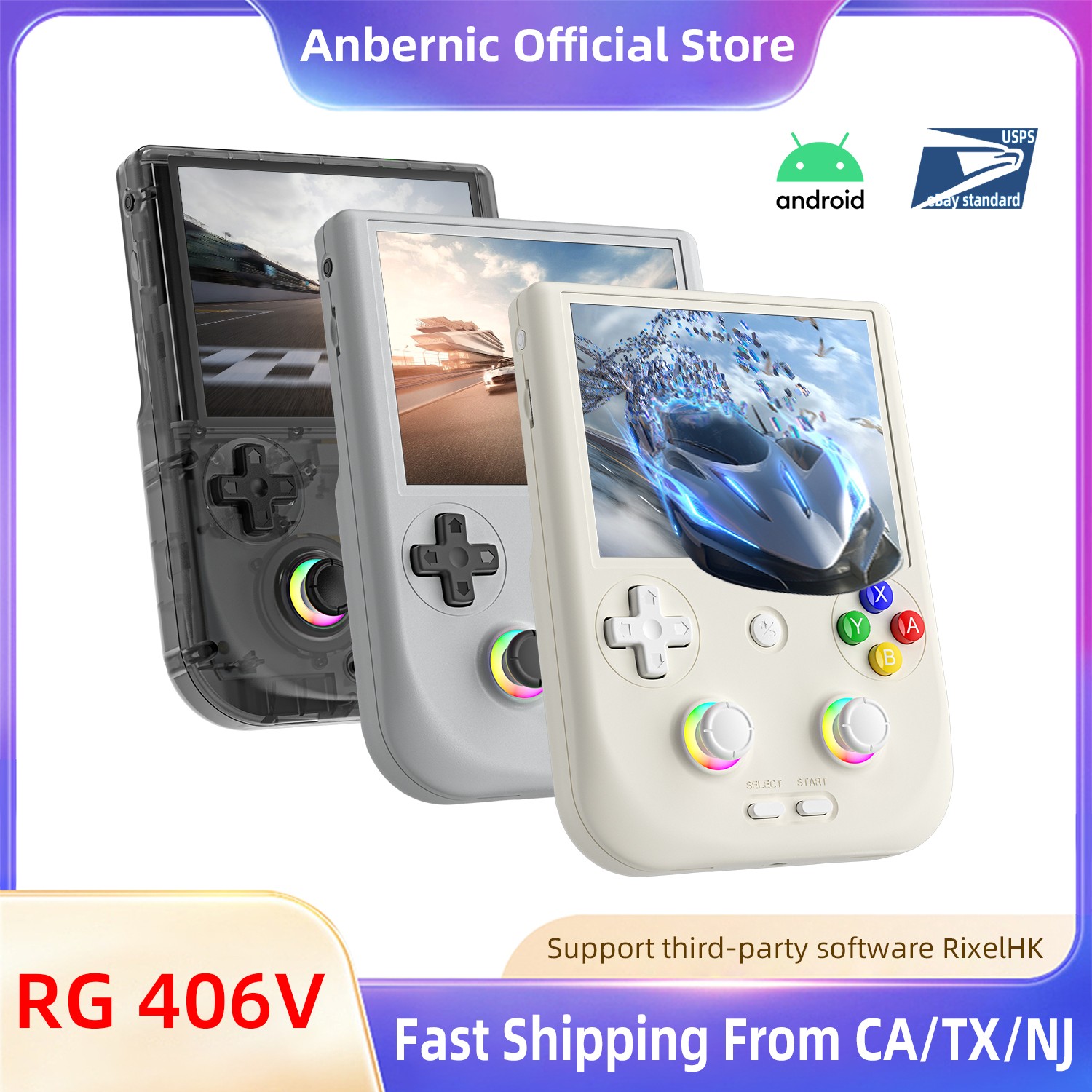 ANBERNIC RG406V Retro Handheld Game Console Android 13 WIFI 4-inch Video Games