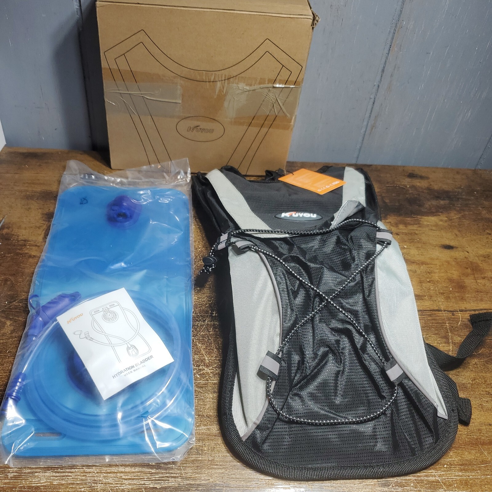 Hydration Pack Kuyou Black Water Backpack Water Bladder Tubing NEW hiking 2L