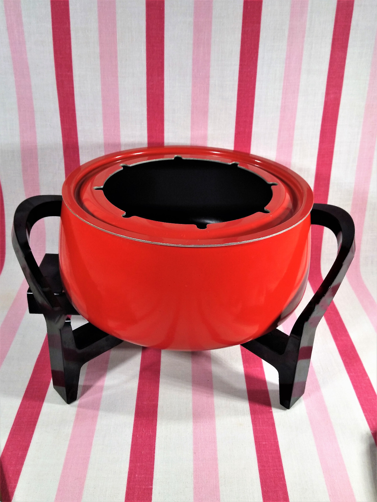Swanky MoD West Bend Electric 1970's Poppy Red 11pc Fondue Pot Model 88502